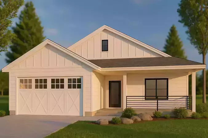 3D Modern House Plan Single Floor Home Design AutoCAD 