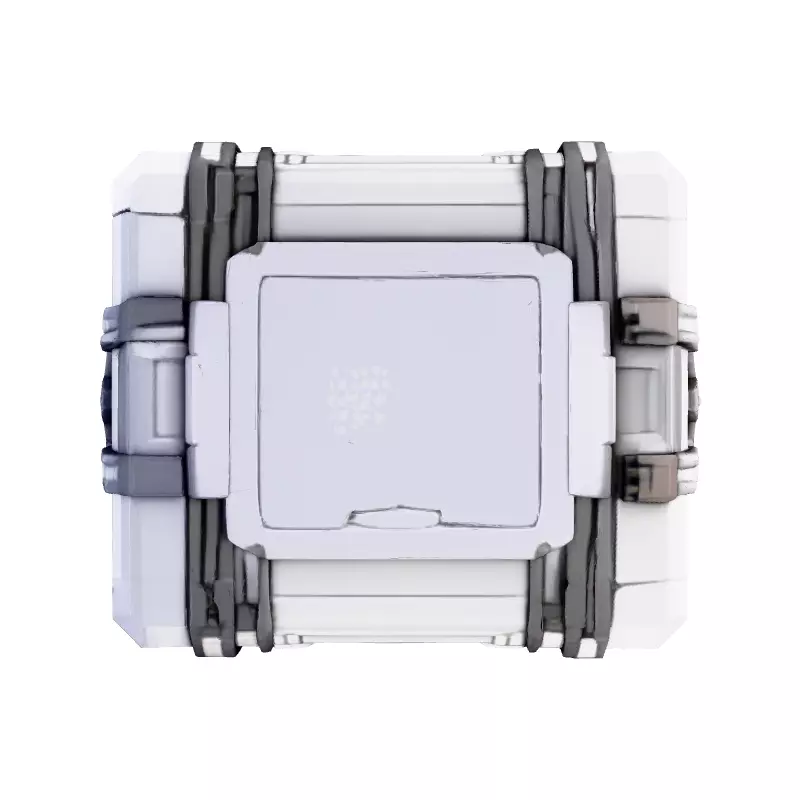 SciFi Storage Crate Game Asset Low-poly 3D model_7