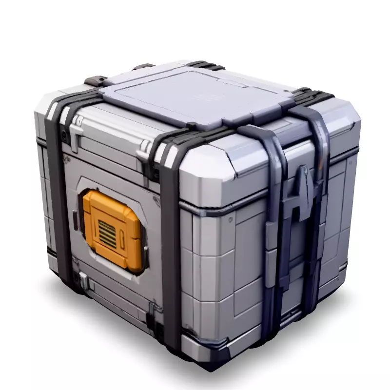 SciFi Storage Crate Game Asset Low-poly 3D model_5