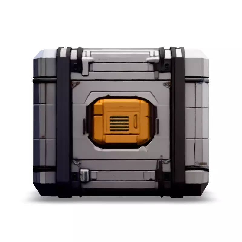 SciFi Storage Crate Game Asset Low-poly 3D model_3