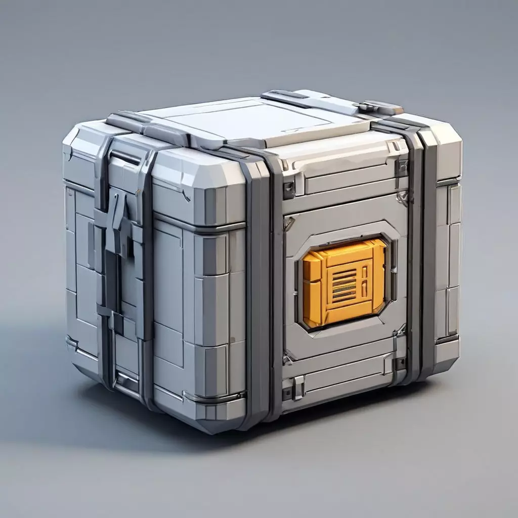 SciFi Storage Crate Game Asset Low-poly 3D model_0