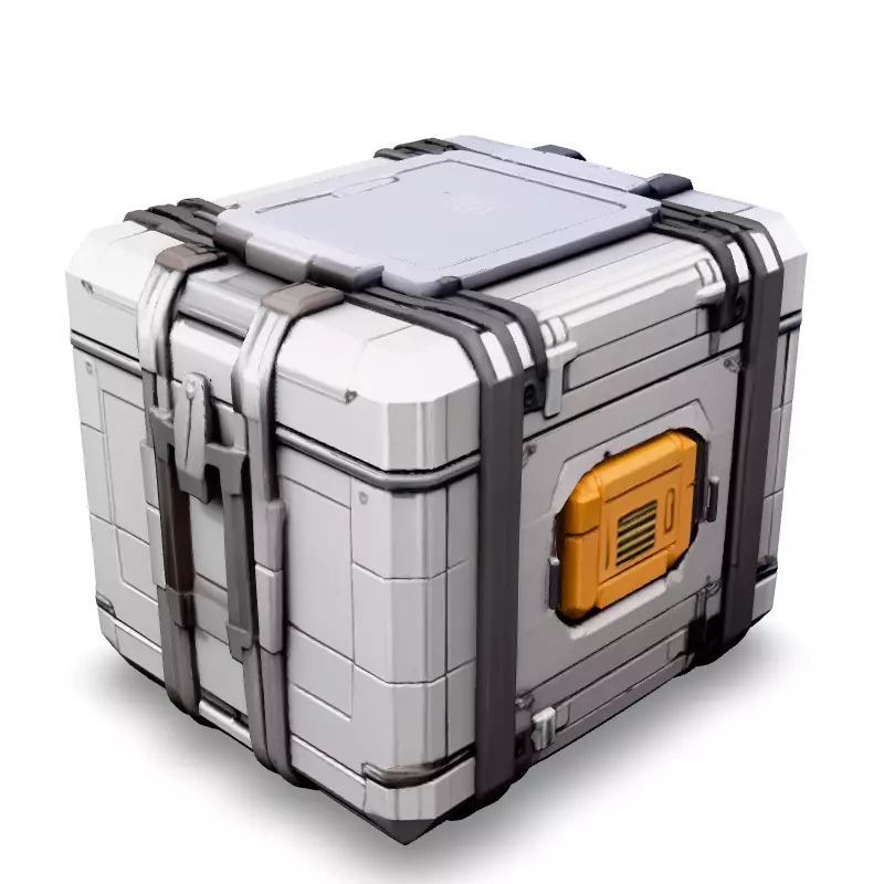 SciFi Storage Crate Game Asset Low-poly 3D model_4