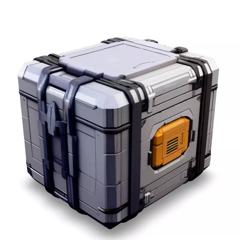 SciFi Storage Crate Game Asset Low-poly 3D model_2