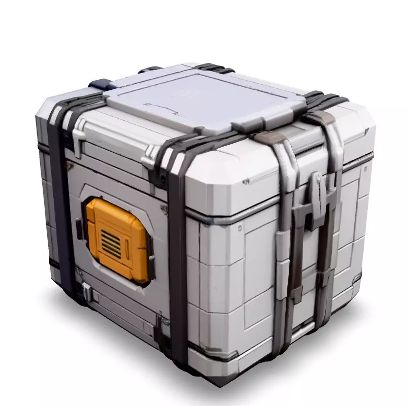 SciFi Storage Crate Game Asset Low-poly 3D model_1