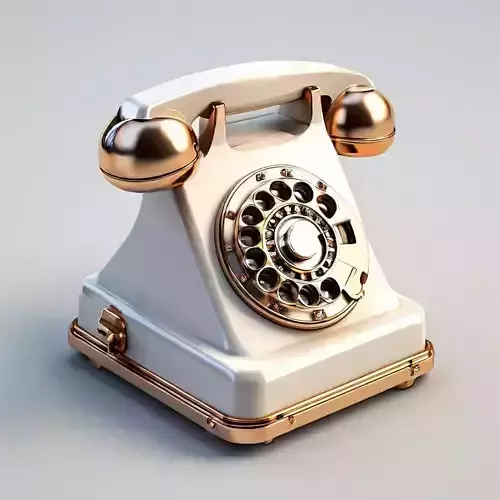 Retro Rotary Phone 3D Model Low-poly 3D model