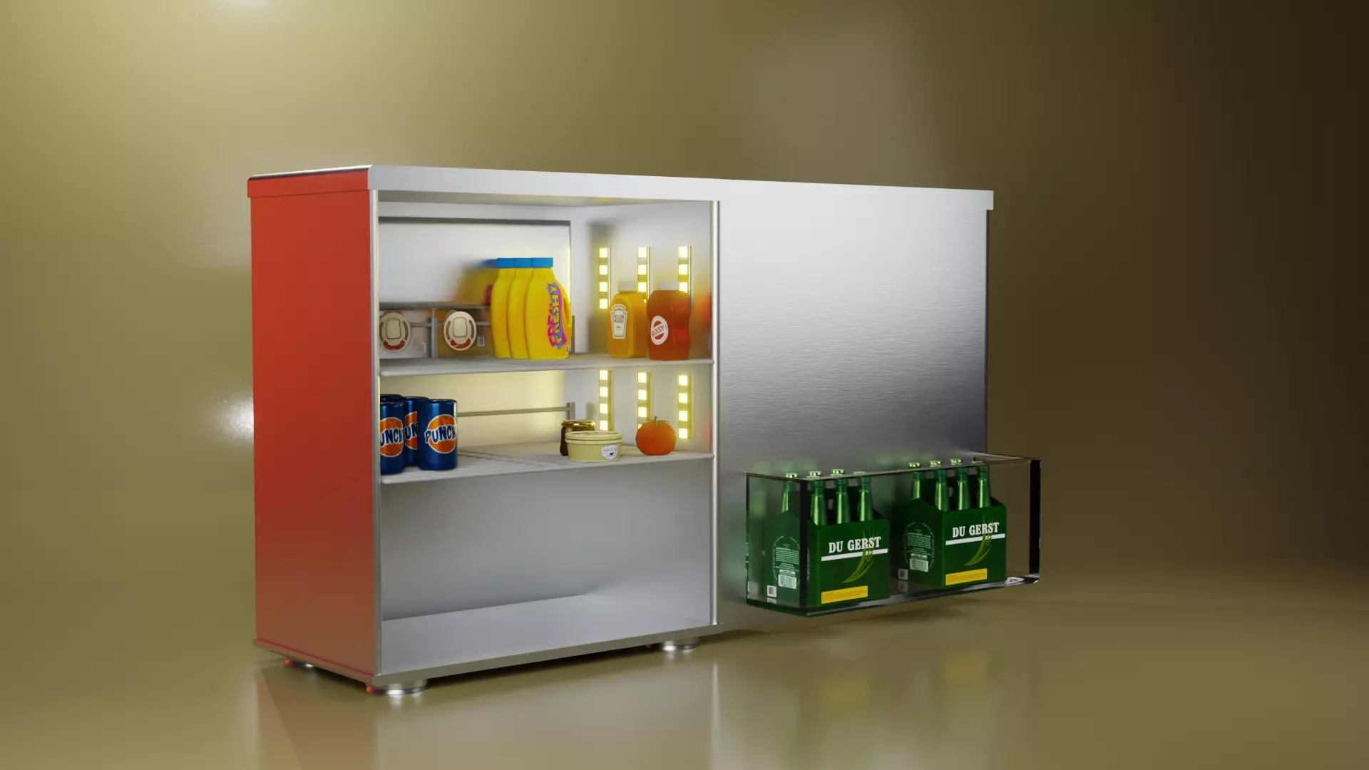 Mini Fridge 3D Model Compact High Poly Refrigerator Free 3D model_0