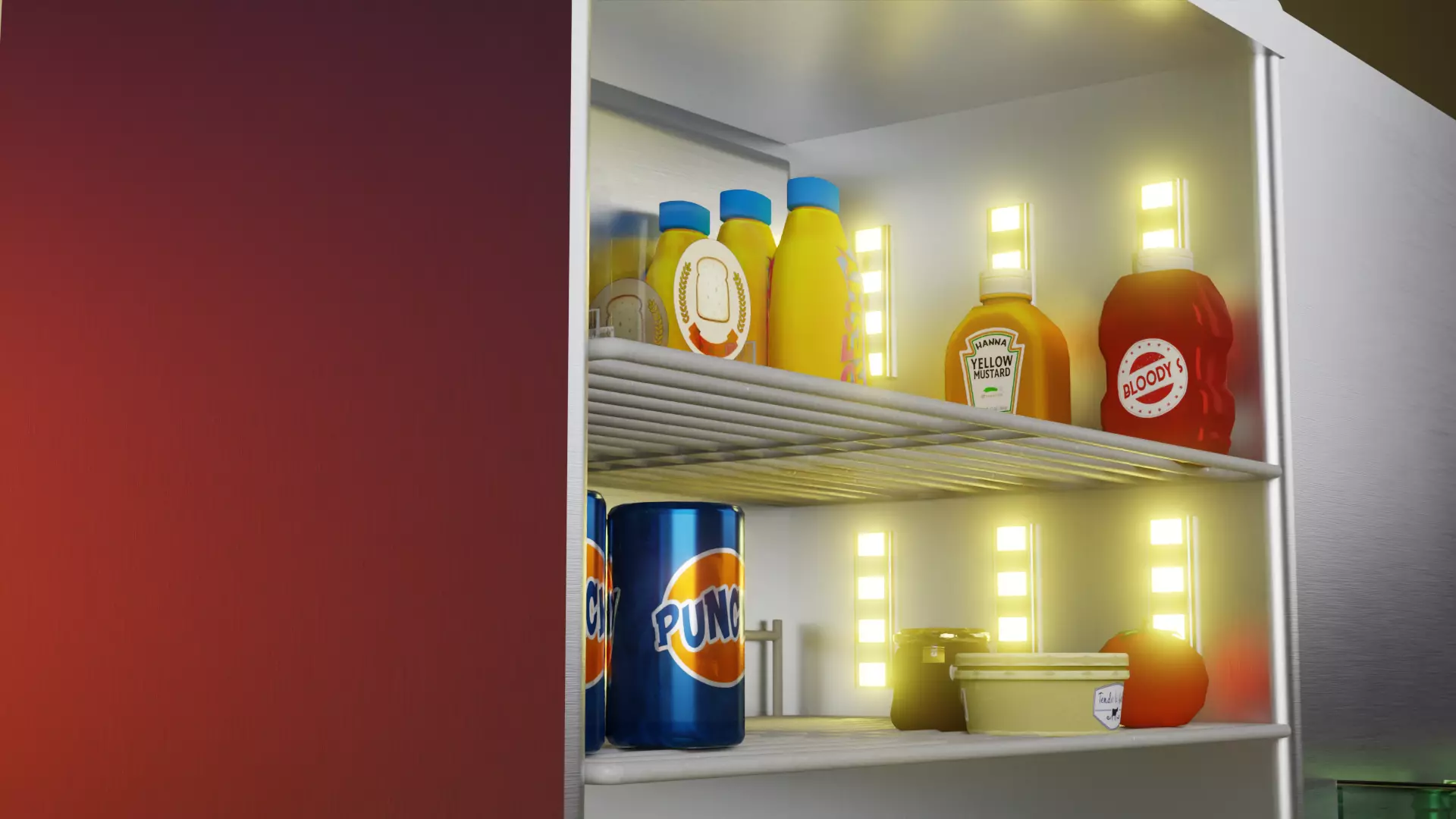 Mini Fridge 3D Model Compact High Poly Refrigerator Free 3D model_2
