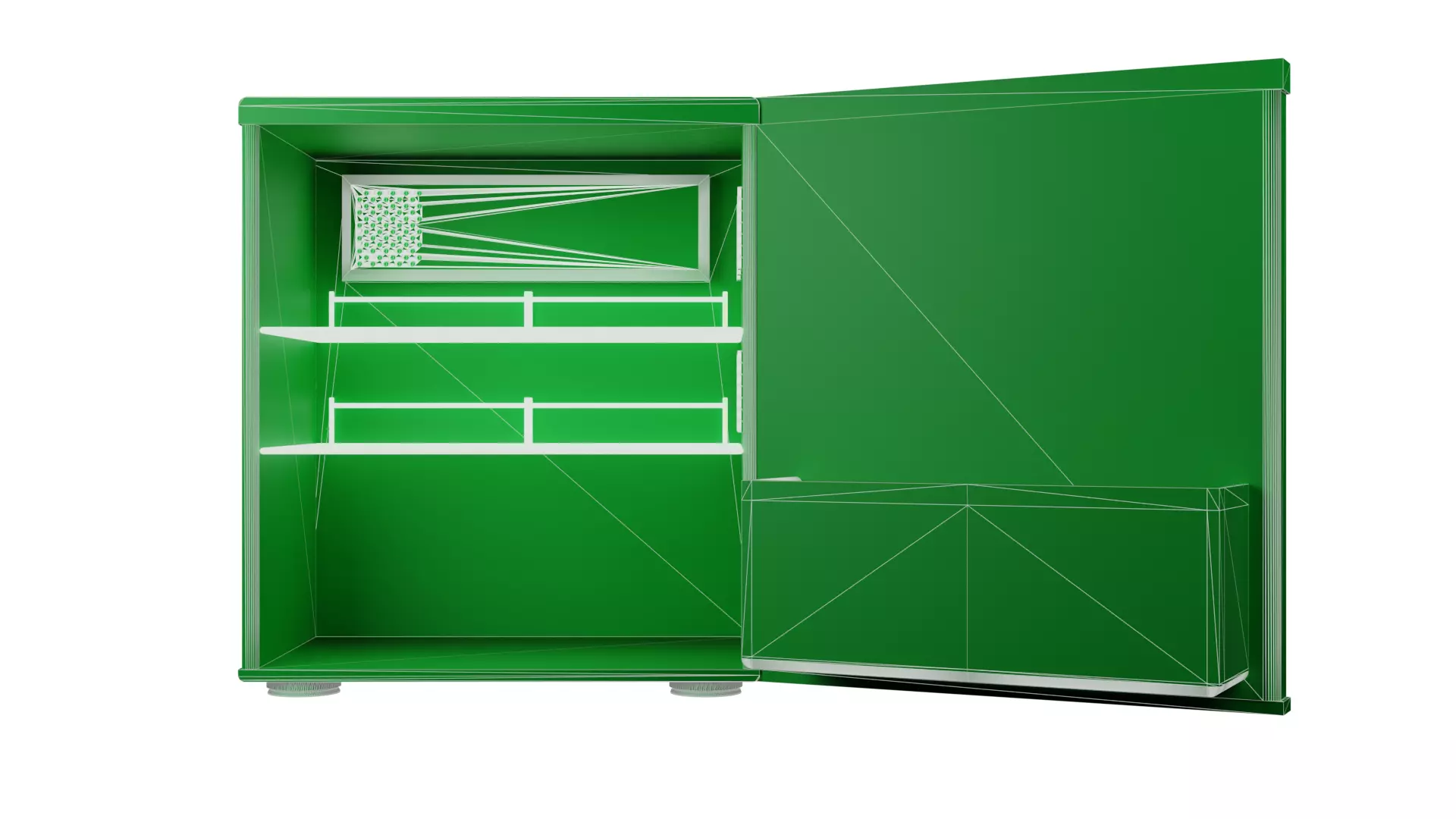 Mini Fridge 3D Model Compact High Poly Refrigerator Free 3D model_10