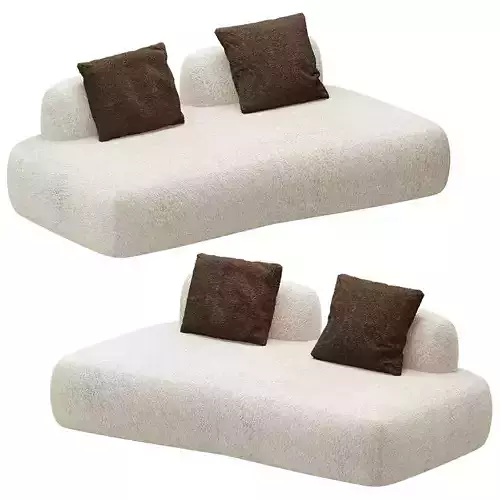 Contemporary Boucle  Sofa 3D Model