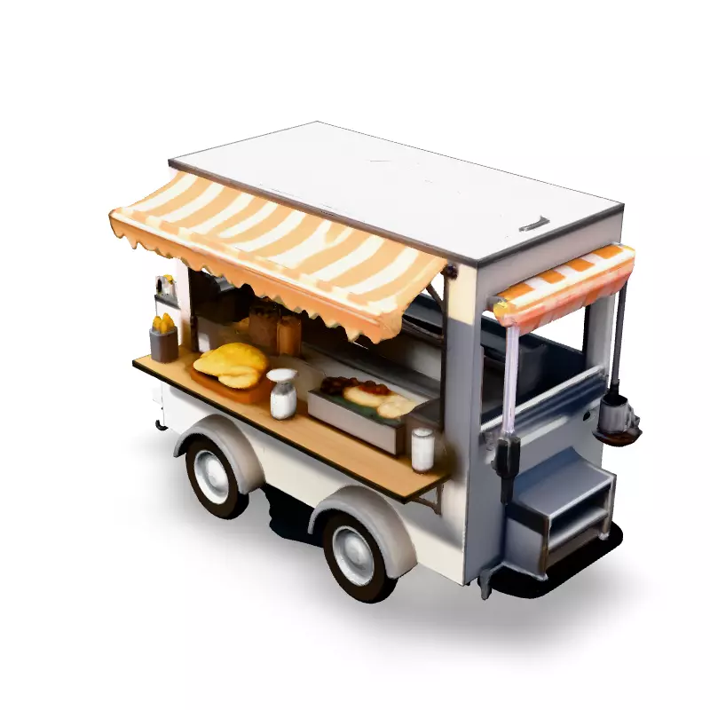 Realistic Food Truck 3D Model Low-poly 3D model_4