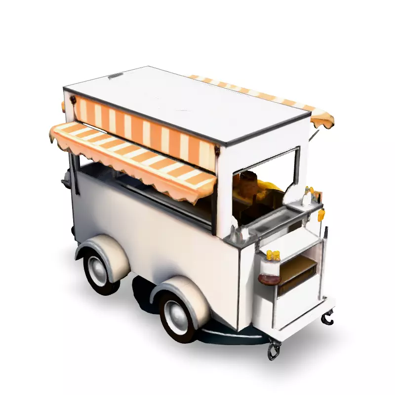 Realistic Food Truck 3D Model Low-poly 3D model_2
