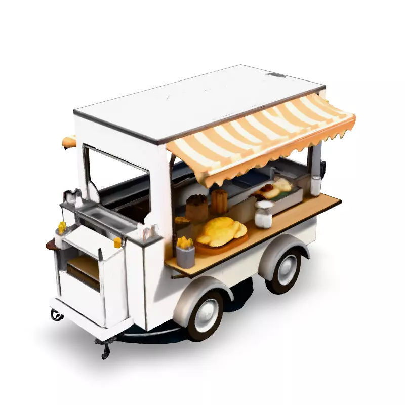 Realistic Food Truck 3D Model Low-poly 3D model_1