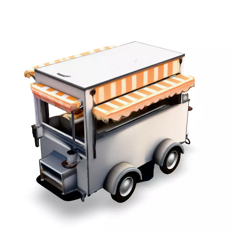 Realistic Food Truck 3D Model Low-poly 3D model_5