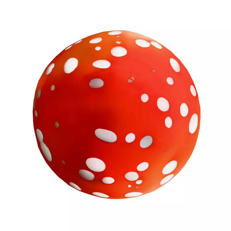 Stylized Cartoon Mushroom with Clover Low-poly 3D model_7