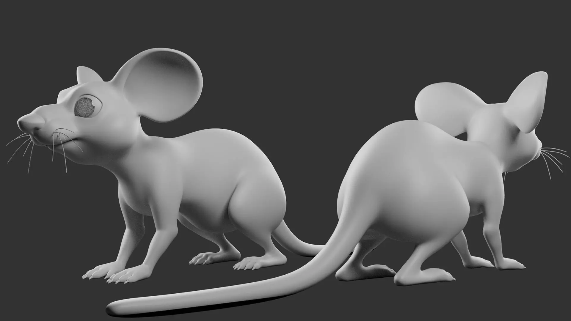 Mouse Stylize II Cartoon Low-poly 3D model_5