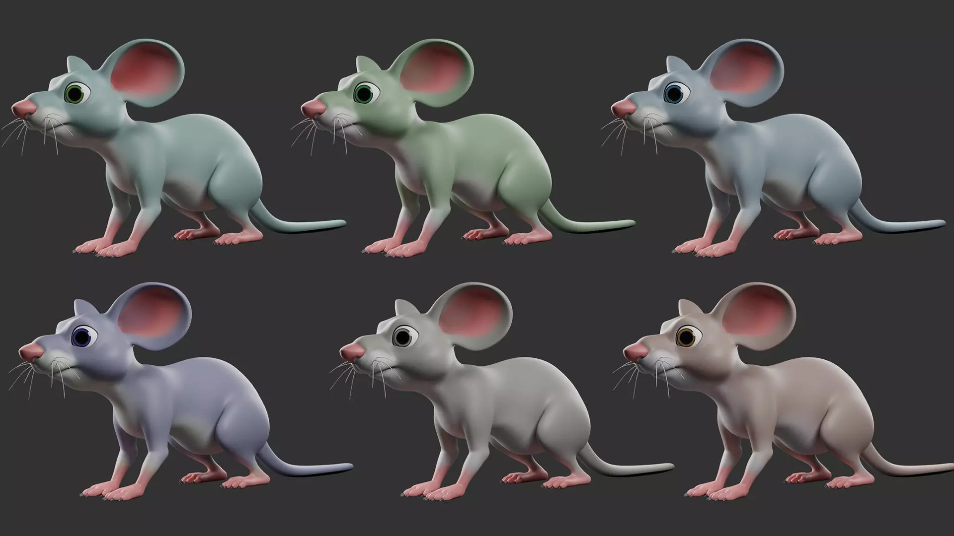 Mouse Stylize II Cartoon Low-poly 3D model_2