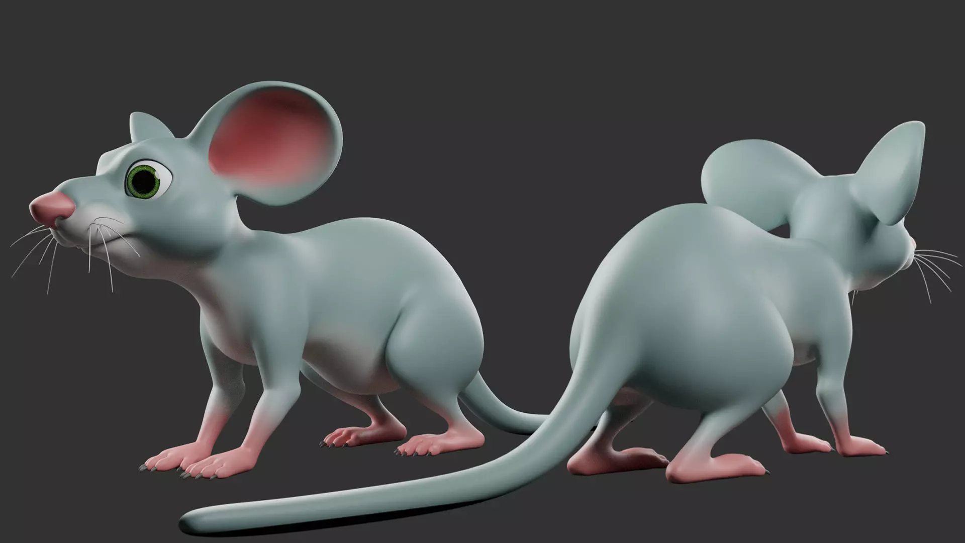 Mouse Stylize II Cartoon Low-poly 3D model_4