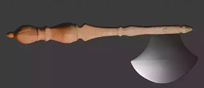 Fantasy Battle Axe -  Eastern Weapon game - READY 3D Model