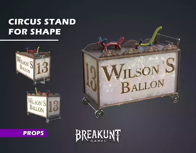 Circus stand for shape with balloon - 3D Model