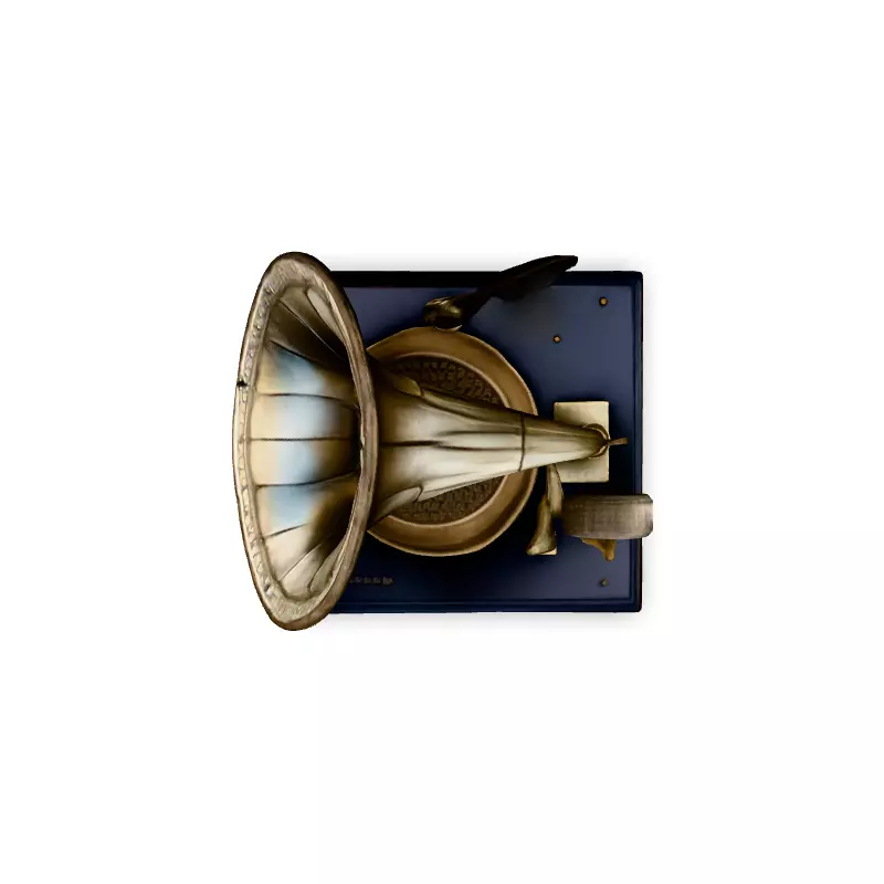 Antique Gramophone 3D Model Low-poly 3D model_7