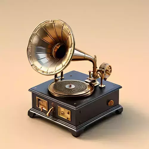 Antique Gramophone 3D Model