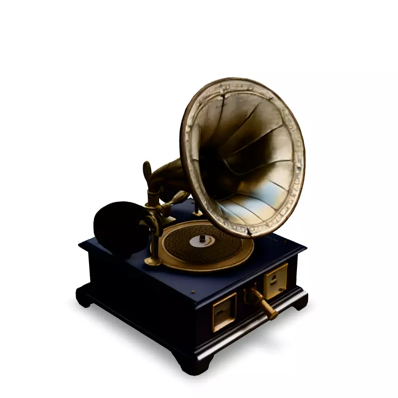 Antique Gramophone 3D Model Low-poly 3D model_5