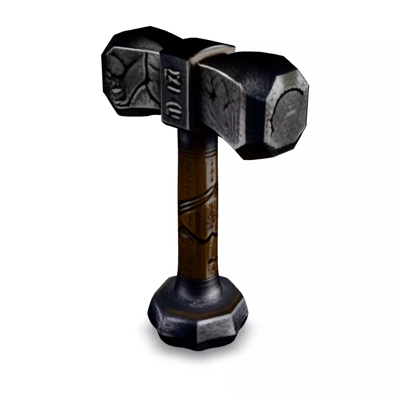 Realistic Viking War Hammer 3D Model Low-poly 3D model_5