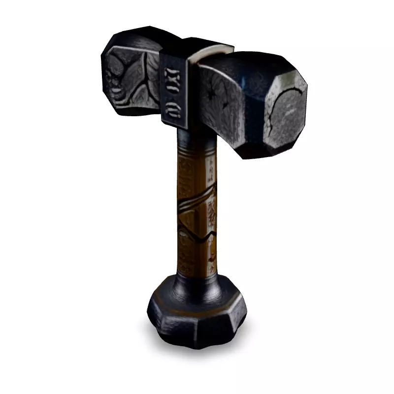 Realistic Viking War Hammer 3D Model Low-poly 3D model_1