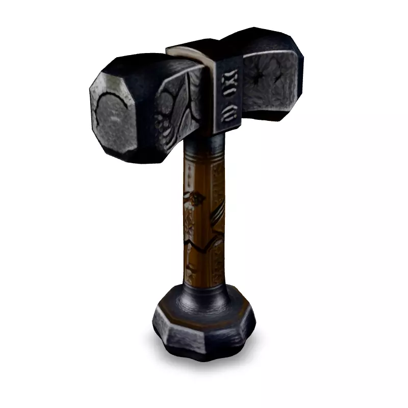 Realistic Viking War Hammer 3D Model Low-poly 3D model_2