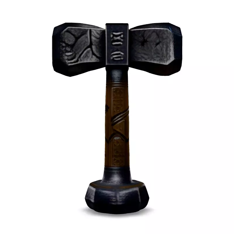 Realistic Viking War Hammer 3D Model Low-poly 3D model_3