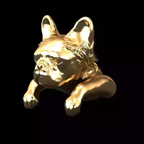 Bulldog Head 3D Model 01