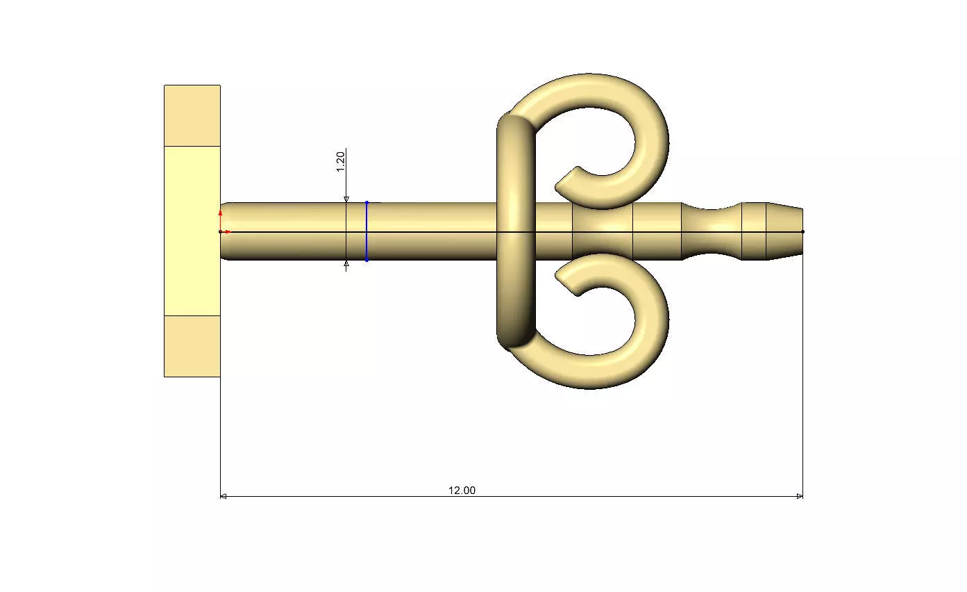 A letter varsity font stud earring 3D print model_8