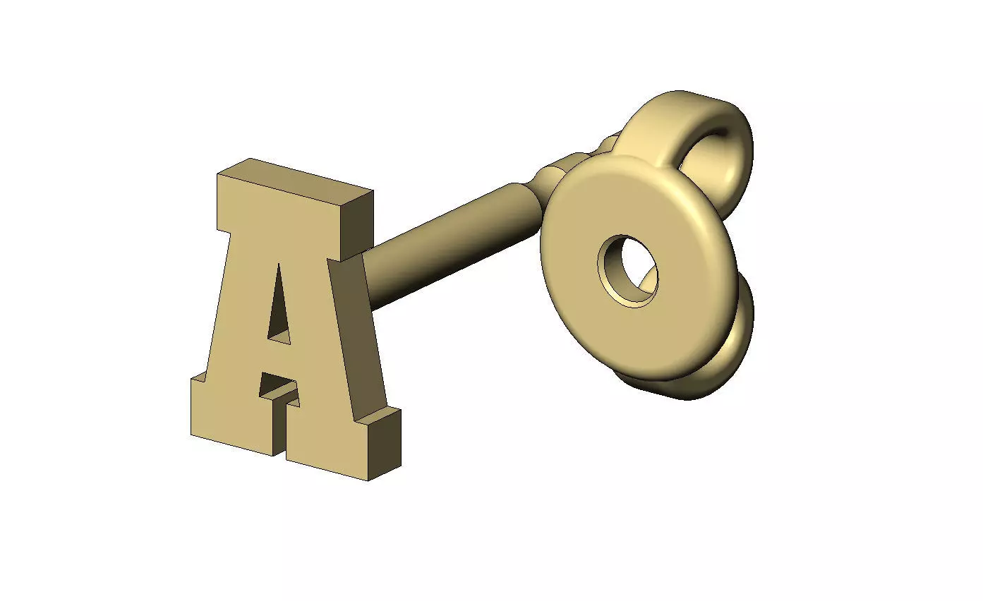 A letter varsity font stud earring 3D print model_5