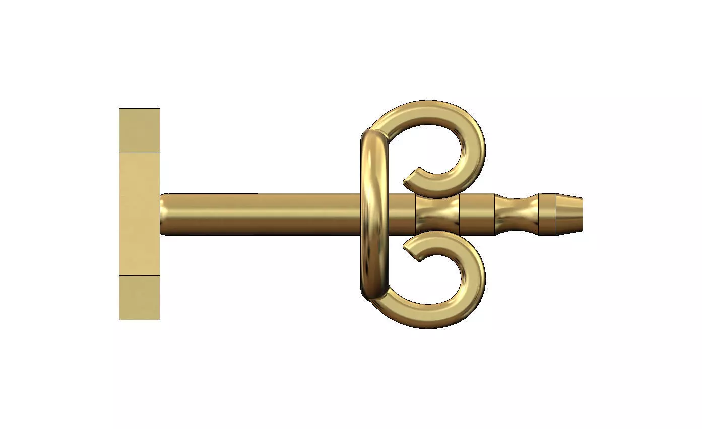 A letter varsity font stud earring 3D print model_2