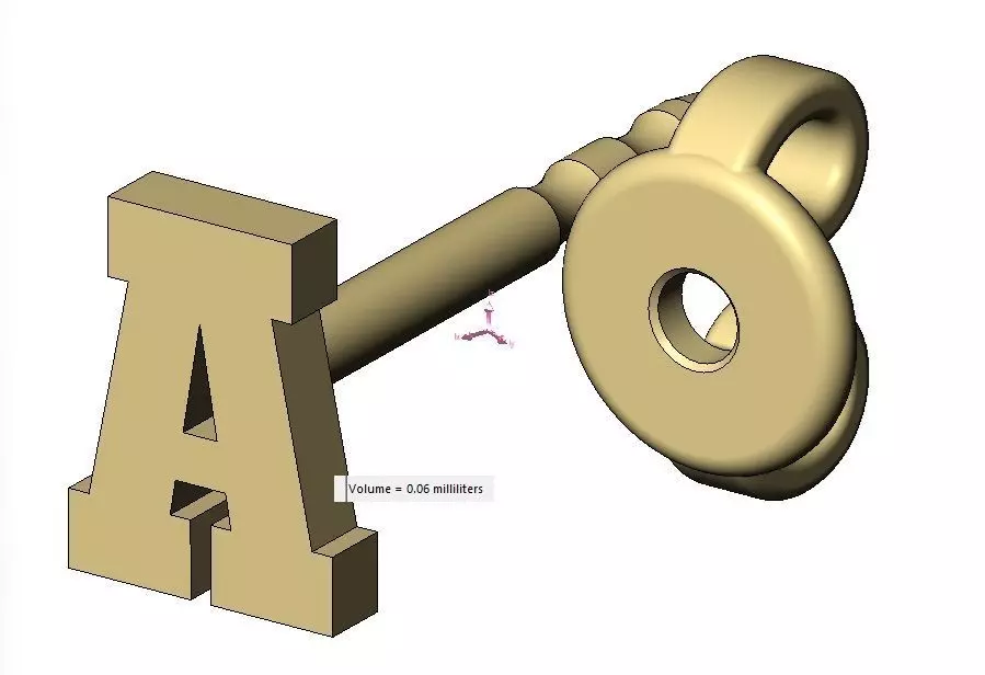 A letter varsity font stud earring 3D print model_13