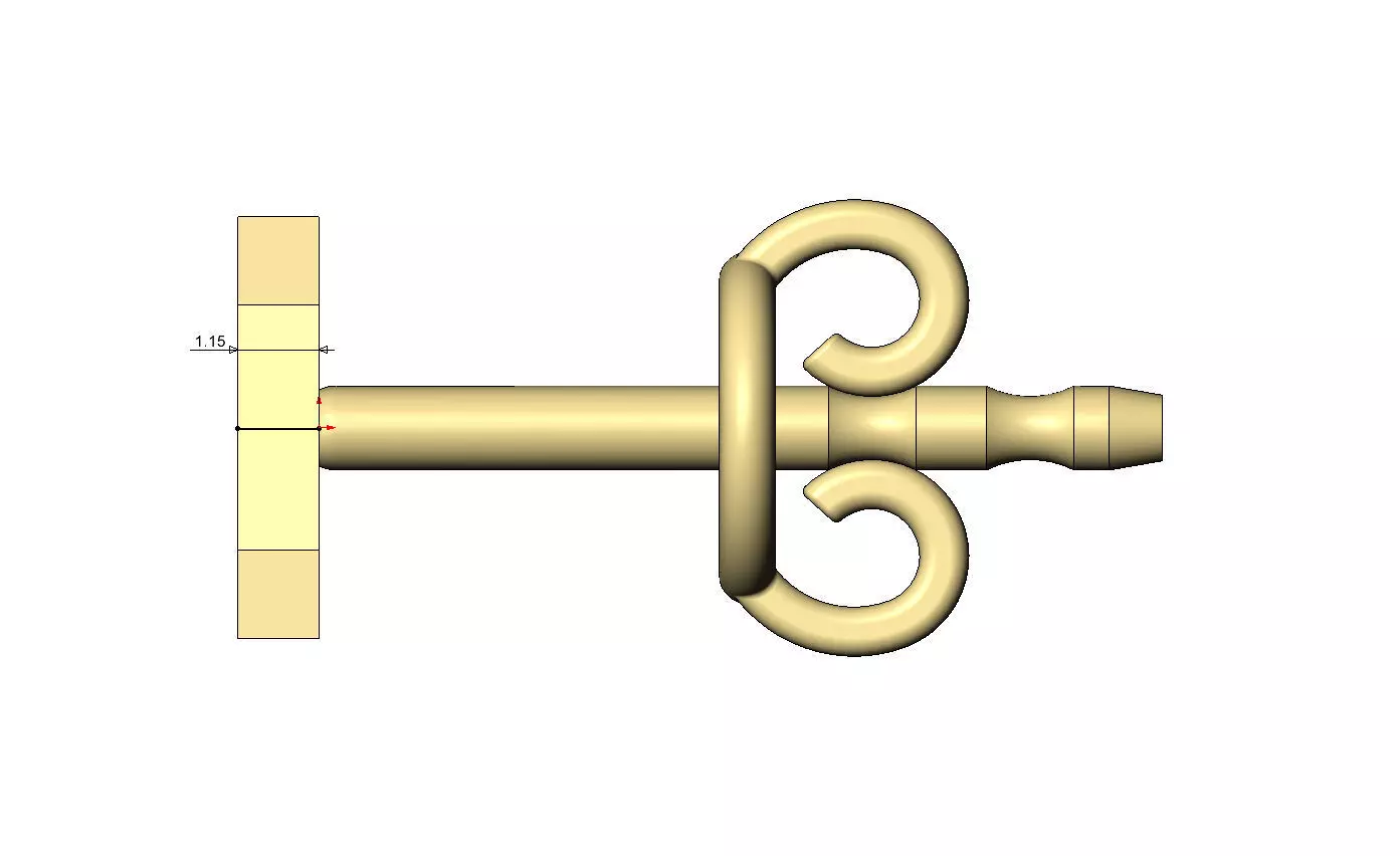 A letter varsity font stud earring 3D print model_7