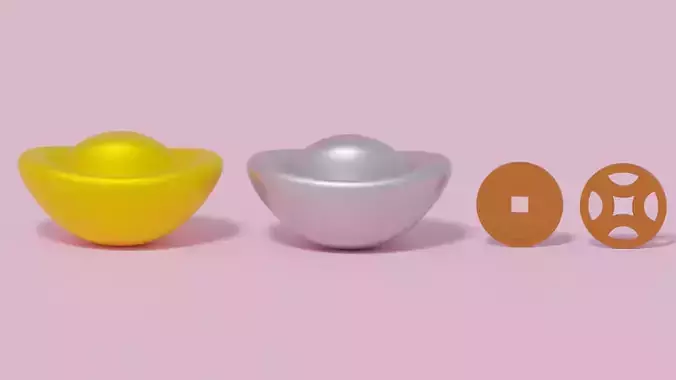 Chinese Gold Ingot Silver Ingot Coin