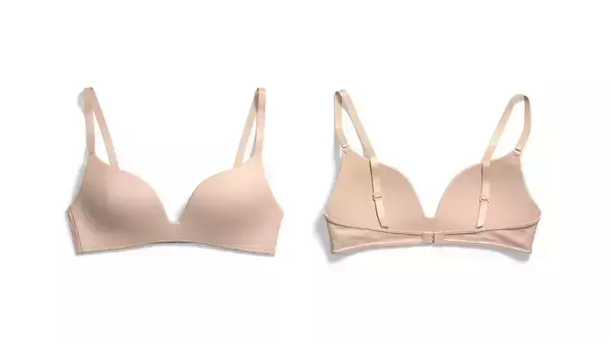 Womens Beige Bra - pink push-up bralette 3D model
