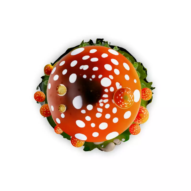 Charming Mushroom House 3D Model Low-poly 3D model_7