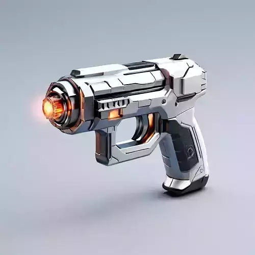 SciFi Blaster Pistol Game Ready Low-poly 3D model