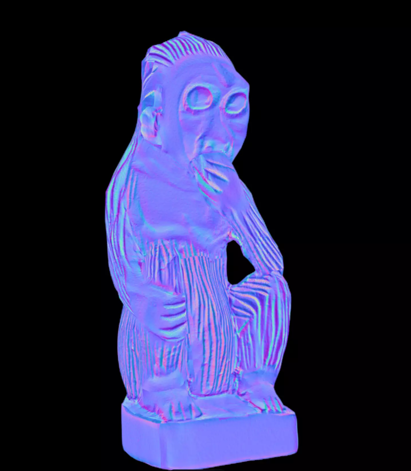 Monkey Speak No Evil Low-poly 3D model_12