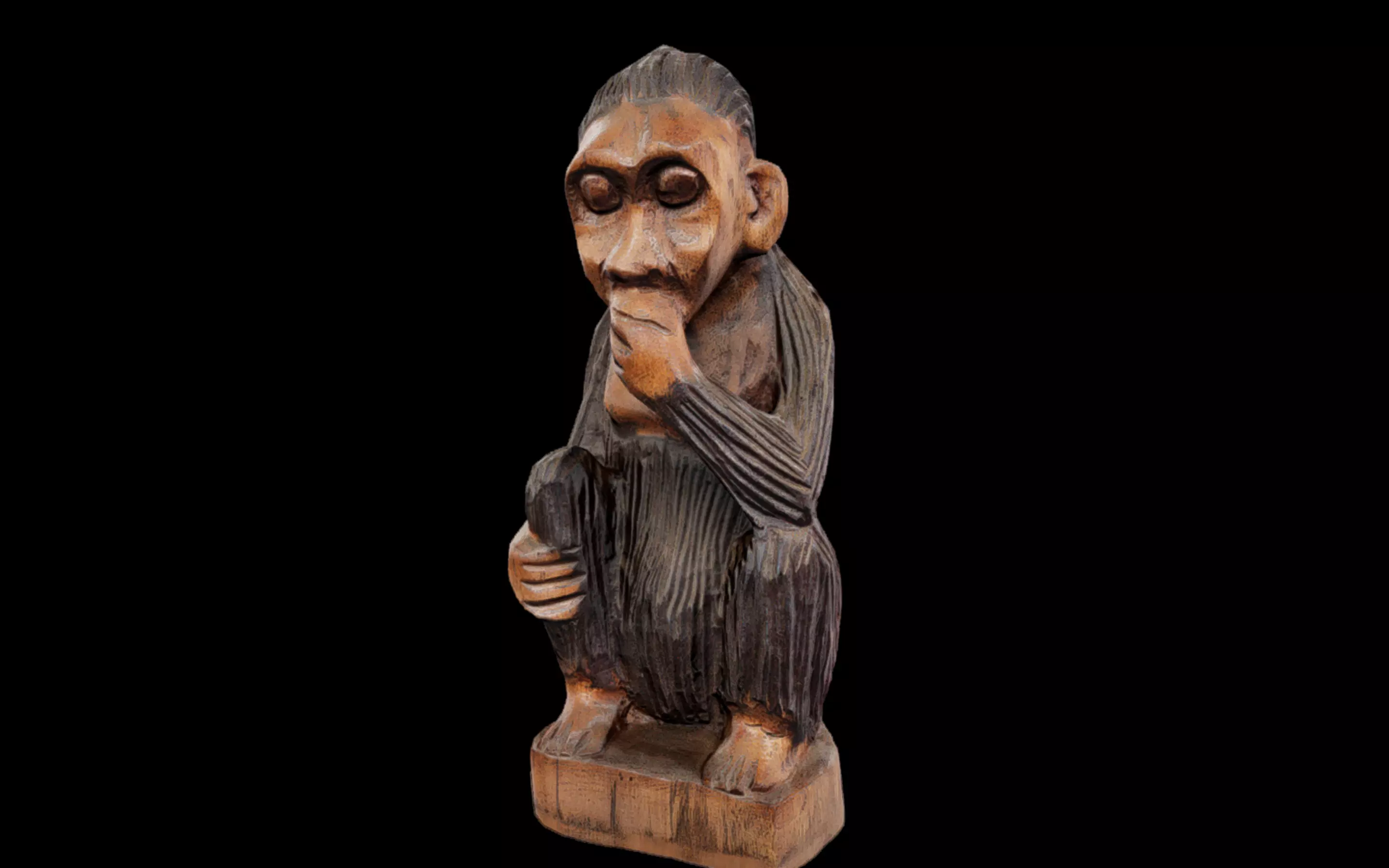 Monkey Speak No Evil Low-poly 3D model_5