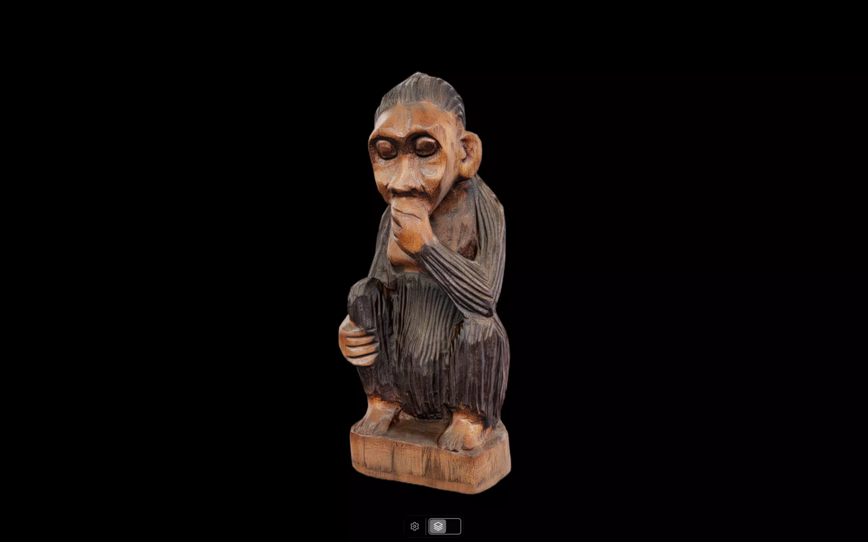 Monkey Speak No Evil Low-poly 3D model_0