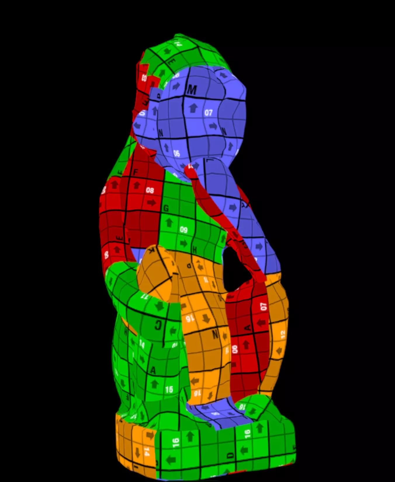 Monkey Speak No Evil Low-poly 3D model_10