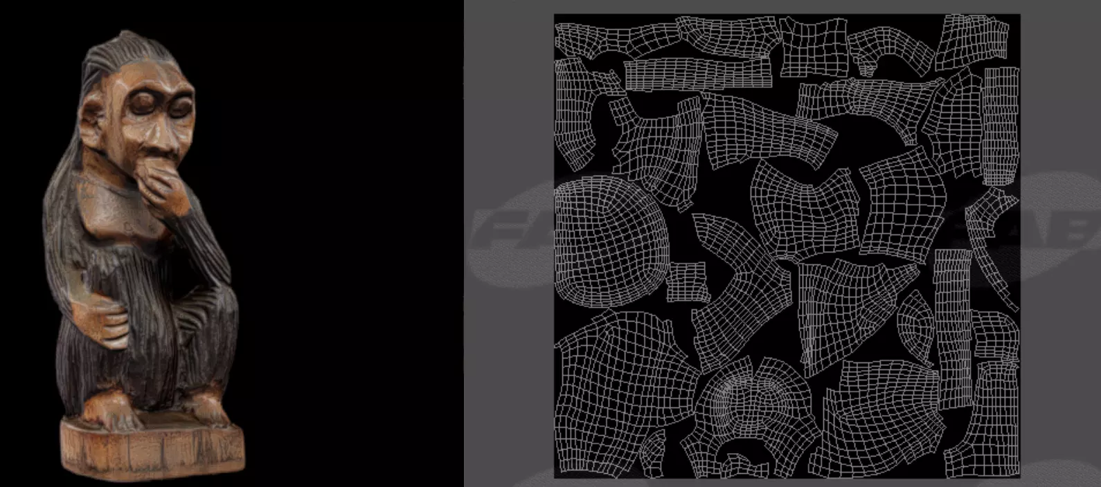 Monkey Speak No Evil Low-poly 3D model_8