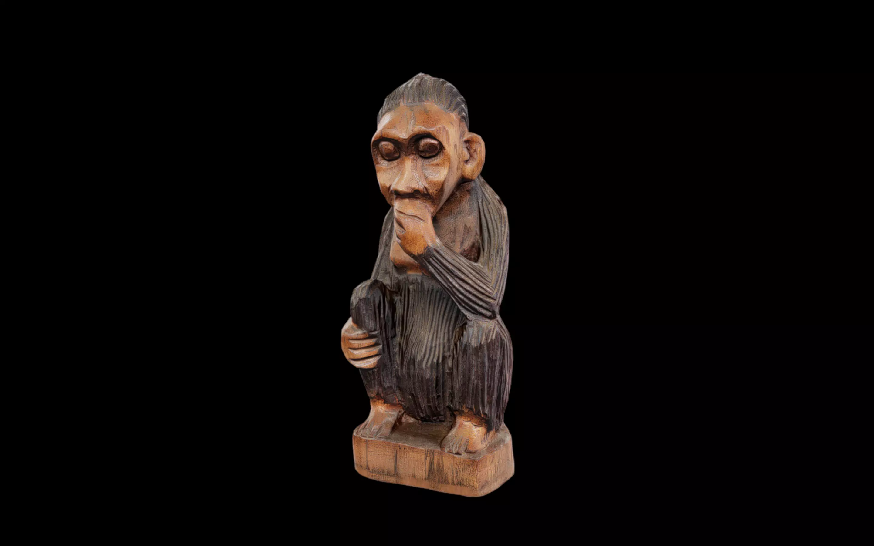 Monkey Speak No Evil Low-poly 3D model_4
