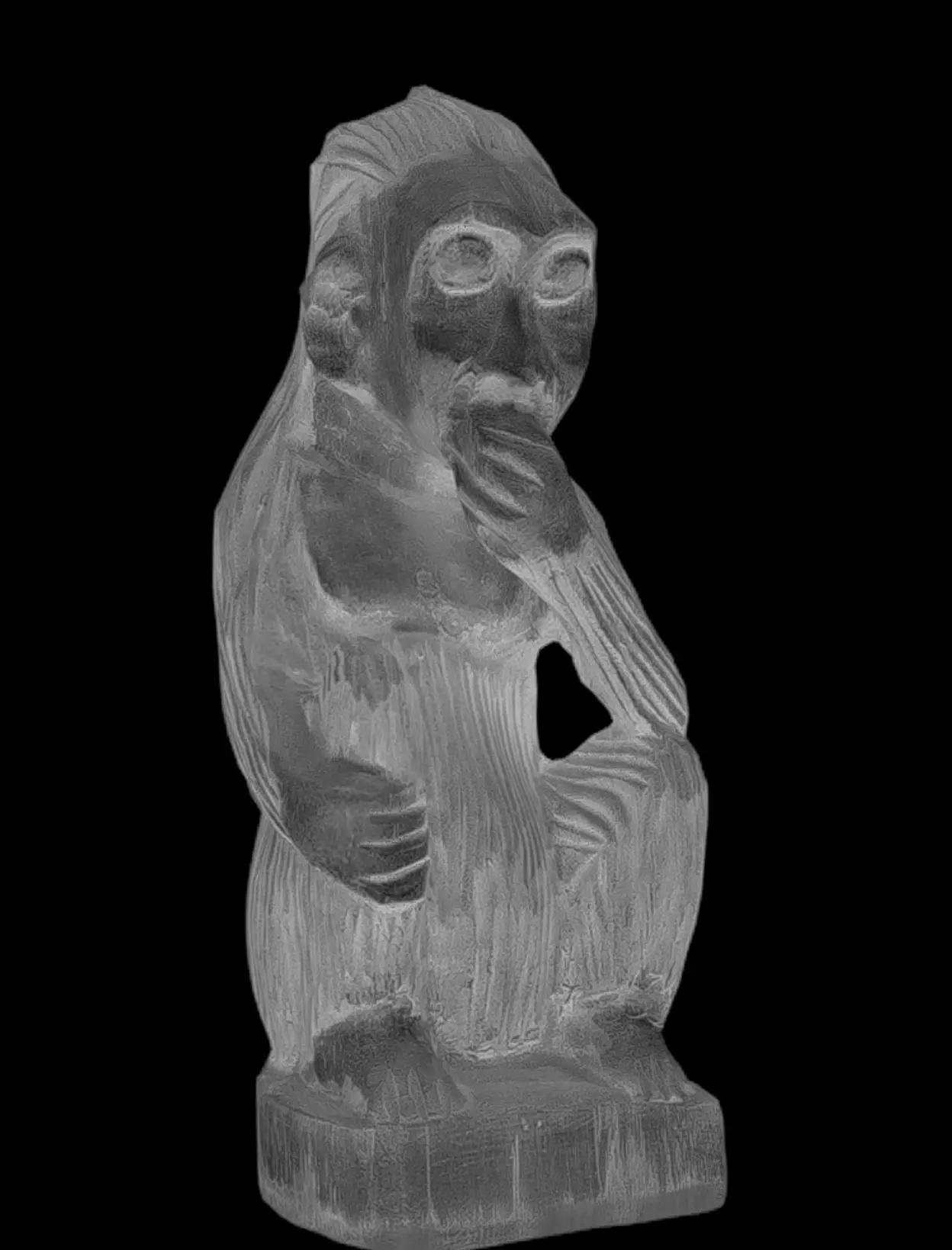 Monkey Speak No Evil Low-poly 3D model_9