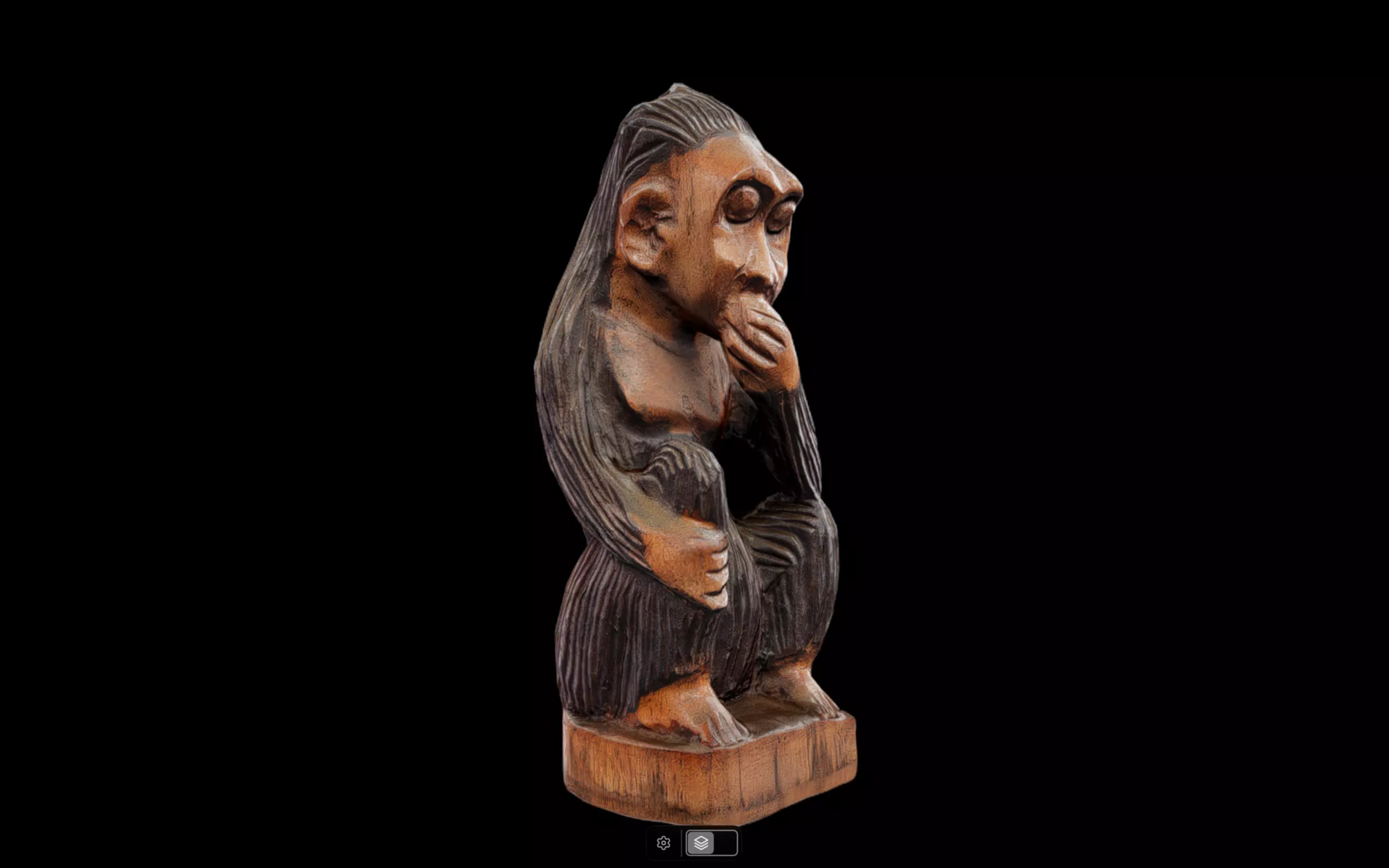 Monkey Speak No Evil Low-poly 3D model_3