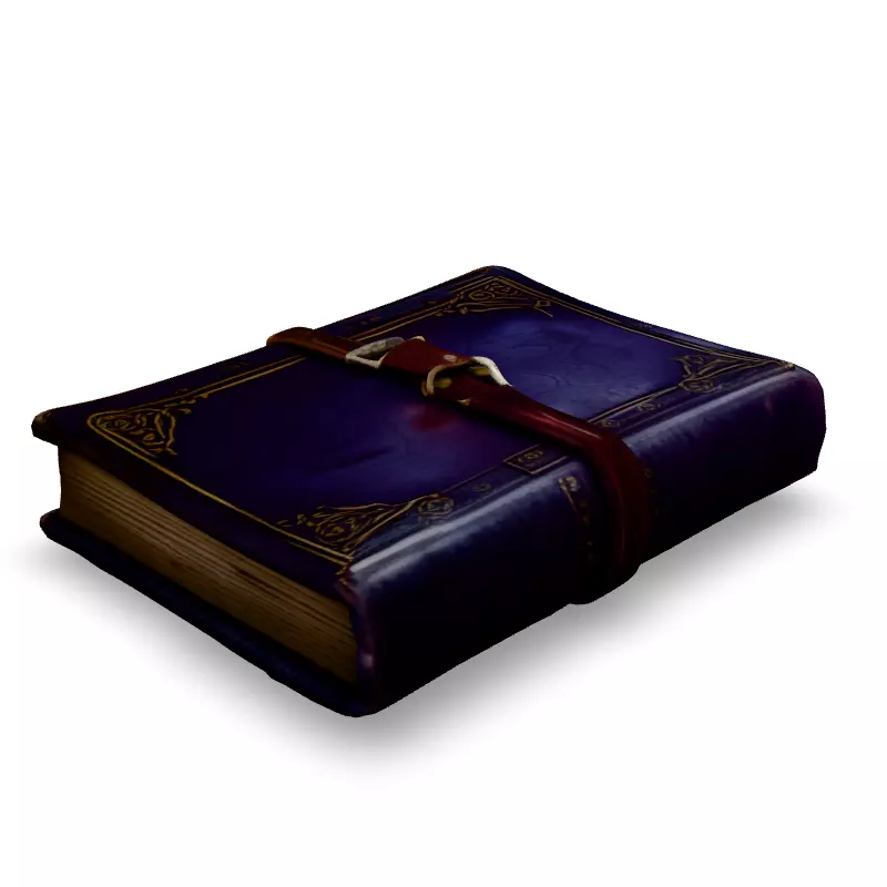 Antique Leather Bound Book 3D Model Low-poly 3D model_5
