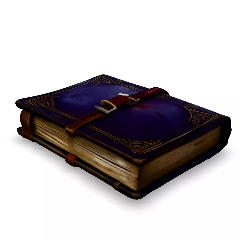 Antique Leather Bound Book 3D Model Low-poly 3D model_4